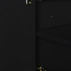 Buffet de rangement 4 portes vert / noir / blanc avec étagères réglables