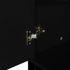 Buffet de rangement 4 portes vert / noir / blanc avec étagères réglables