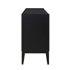 Buffet de rangement 4 portes vert / noir / blanc avec étagères réglables