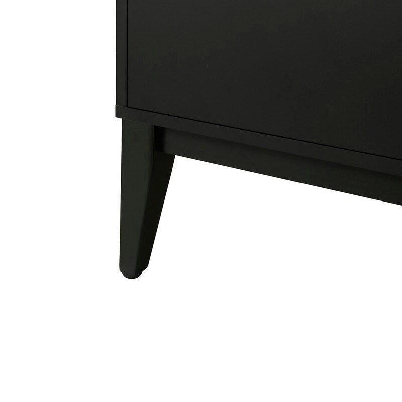 Buffet de rangement 4 portes vert / noir / blanc avec étagères réglables