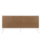 Buffet de rangement 4 portes vert / noir / blanc avec étagères réglables