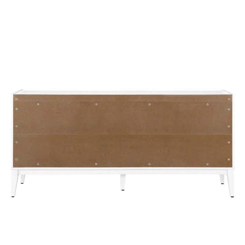 Buffet de rangement 4 portes vert / noir / blanc avec étagères réglables