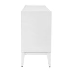 Buffet de rangement 4 portes vert / noir / blanc avec étagères réglables