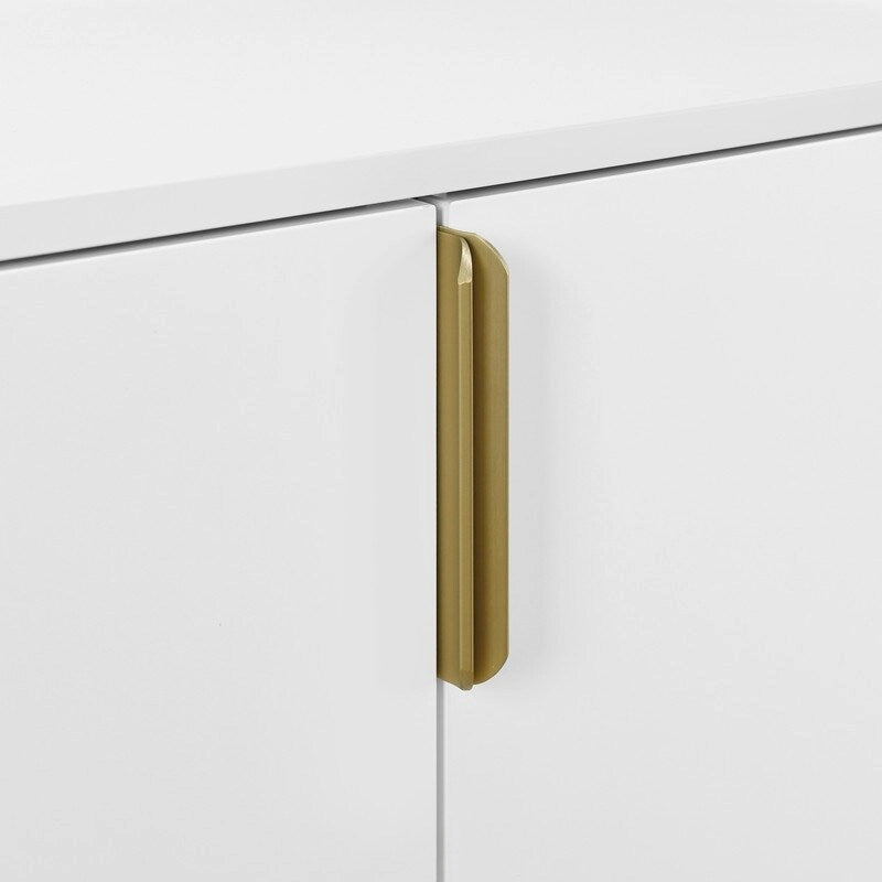 Buffet de rangement 4 portes vert / noir / blanc avec étagères réglables