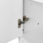 Buffet de rangement 4 portes vert / noir / blanc avec étagères réglables