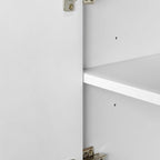 Buffet de rangement 4 portes vert / noir / blanc avec étagères réglables