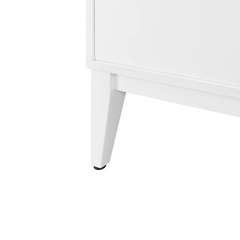Buffet de rangement 4 portes vert / noir / blanc avec étagères réglables