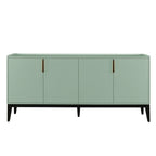 Buffet de rangement 4 portes vert / noir / blanc avec étagères réglables