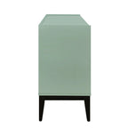 Buffet de rangement 4 portes vert / noir / blanc avec étagères réglables