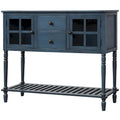 Console de table/Bahut de ferme antique bleu marine/blanc - Utilisation 1 personne