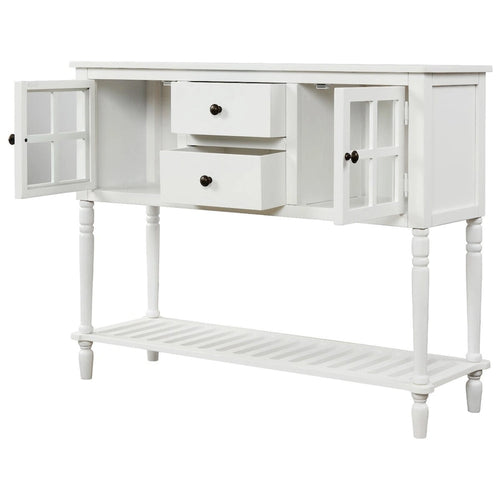 Console de table/Bahut de ferme antique bleu marine/blanc - Utilisation 1 personne