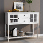 Console de table/Bahut de ferme antique bleu marine/blanc - Utilisation 1 personne