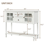 Console de table/Bahut de ferme antique bleu marine/blanc - Utilisation 1 personne