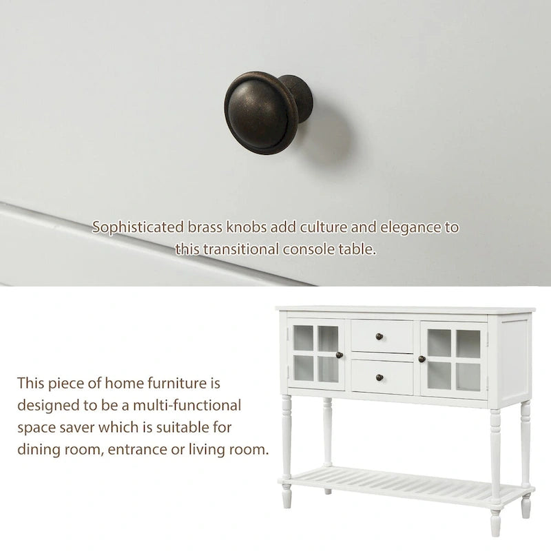 Console de table/Bahut de ferme antique bleu marine/blanc - Utilisation 1 personne