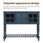 Console de table/Bahut de ferme antique bleu marine/blanc - Utilisation 1 personne