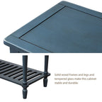 Console de table/Bahut de ferme antique bleu marine/blanc - Utilisation 1 personne