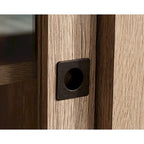 Bibliothèque à portes coulissantes Jamocha Wood avec tiroir-classeur – Format Lettre