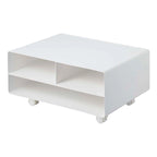 Meuble d'imprimante roulant noir/blanc avec rangement, acier, un utilisateur