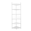 Étagère de rangement d'angle en fil métallique blanc à 6 niveaux