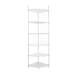 Étagère de rangement d'angle en fil métallique blanc à 6 niveaux