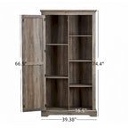 Armoire haute de rangement avec porte de grange Espresso / Gris délavé