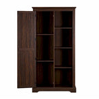 Armoire haute de rangement avec porte de grange Espresso / Gris délavé