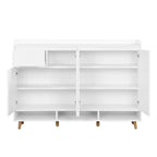 Meuble à chaussures minimaliste blanc/noir avec tiroir, assemblage à 2 personnes, buffet de rangement à 3 étagères