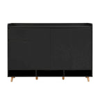 Meuble à chaussures minimaliste blanc/noir avec tiroir, assemblage à 2 personnes, buffet de rangement à 3 étagères