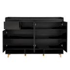 Meuble à chaussures minimaliste blanc/noir avec tiroir, assemblage à 2 personnes, buffet de rangement à 3 étagères