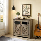 Meuble vitrine vintage à 2 portes marron/espresso – Unité simple