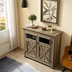 Meuble vitrine vintage à 2 portes marron/espresso – Unité simple