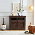 Meuble vitrine vintage à 2 portes marron/espresso – Unité simple