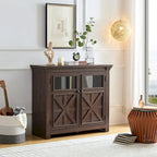 Meuble vitrine vintage à 2 portes marron/espresso – Unité simple