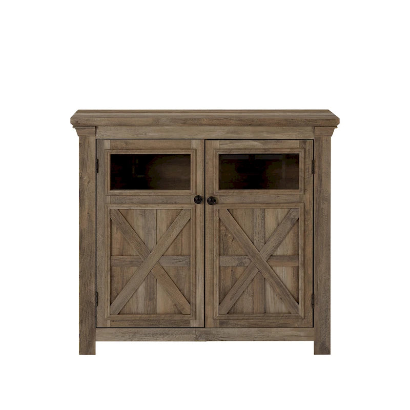 Meuble vitrine vintage à 2 portes marron/espresso – Unité simple