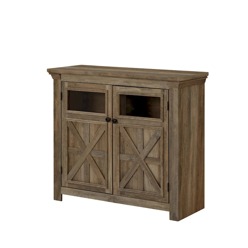 Meuble vitrine vintage à 2 portes marron/espresso – Unité simple