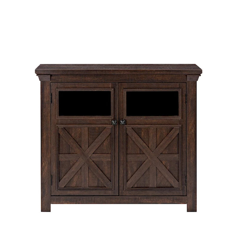 Meuble vitrine vintage à 2 portes marron/espresso – Unité simple