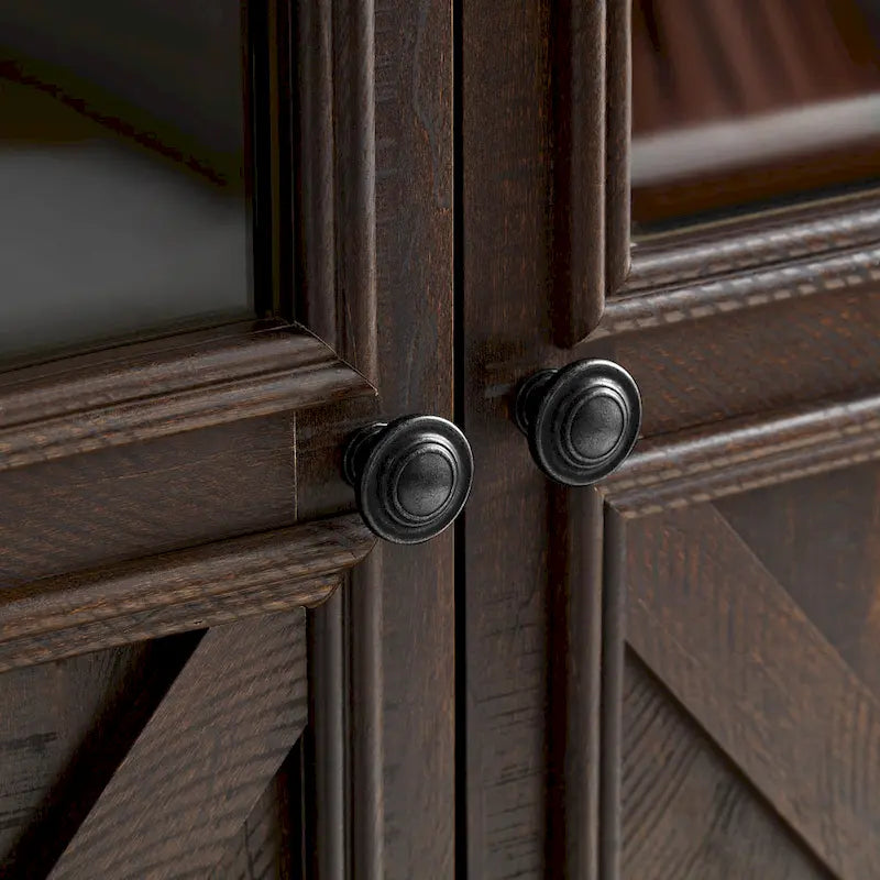 Meuble vitrine vintage à 2 portes marron/espresso – Unité simple