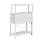 Buffet de bar en bois bleu et blanc avec porte-bouteilles, rangement pour 9 bouteilles