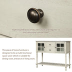 Buffet de ferme antique bleu marine / gris / blanc avec vitrines et tiroirs — Pour 1 espace