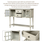 Buffet de ferme antique bleu marine / gris / blanc avec vitrines et tiroirs — Pour 1 espace