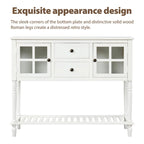 Buffet de ferme antique bleu marine / gris / blanc avec vitrines et tiroirs — Pour 1 espace