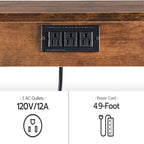 Meuble de classement à 2 tiroirs de style industriel marron rustique