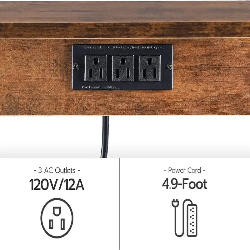 Meuble de classement à 2 tiroirs de style industriel marron rustique