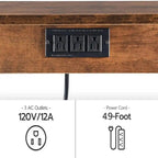Meuble de classement à 2 tiroirs de style industriel marron rustique