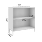 Bibliothèque ouverte blanche à 2 étagères, simple