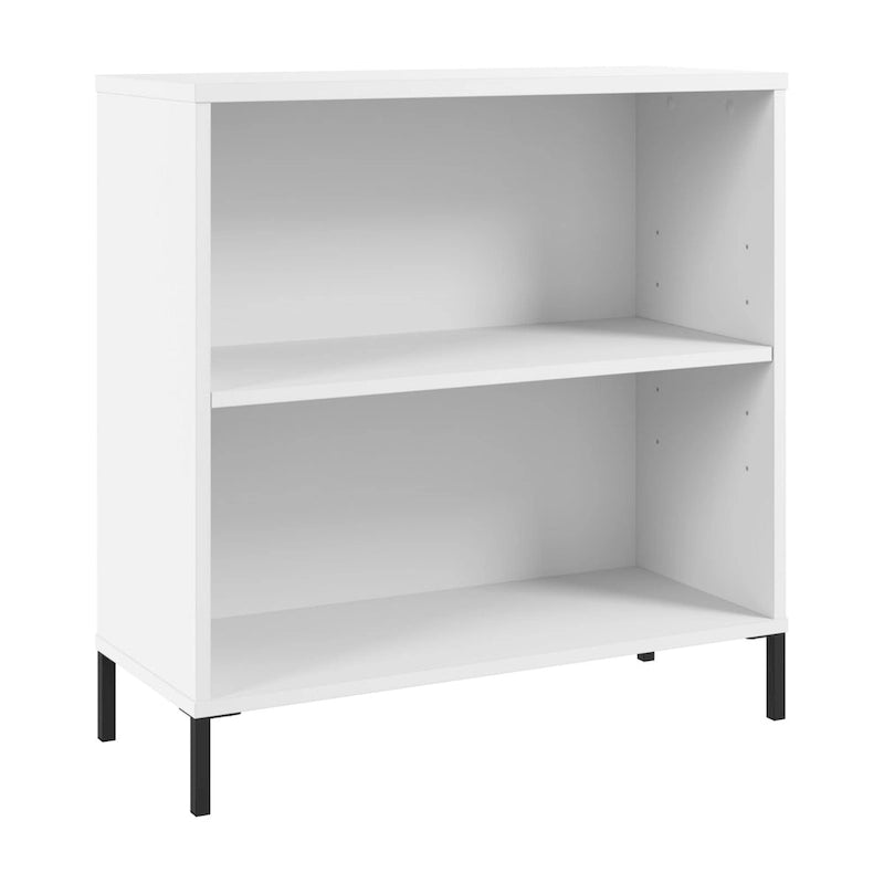 Bibliothèque ouverte blanche à 2 étagères, simple