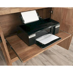 Crédence de bureau blanche douce avec portes – Rangement pour 2 personnes