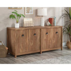 Crédence de bureau blanche douce avec portes – Rangement pour 2 personnes