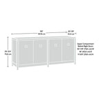 Crédence de bureau blanche douce avec portes – Rangement pour 2 personnes
