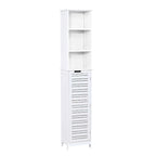 Meuble de rangement de salle de bain mince poli blanc, 1 personne, 35,3 cm L x 26,4 cm l x 172,7 cm H